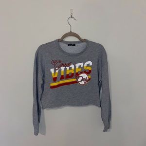 FASHION NOVA - “Good Vibes” Gray Crop Top